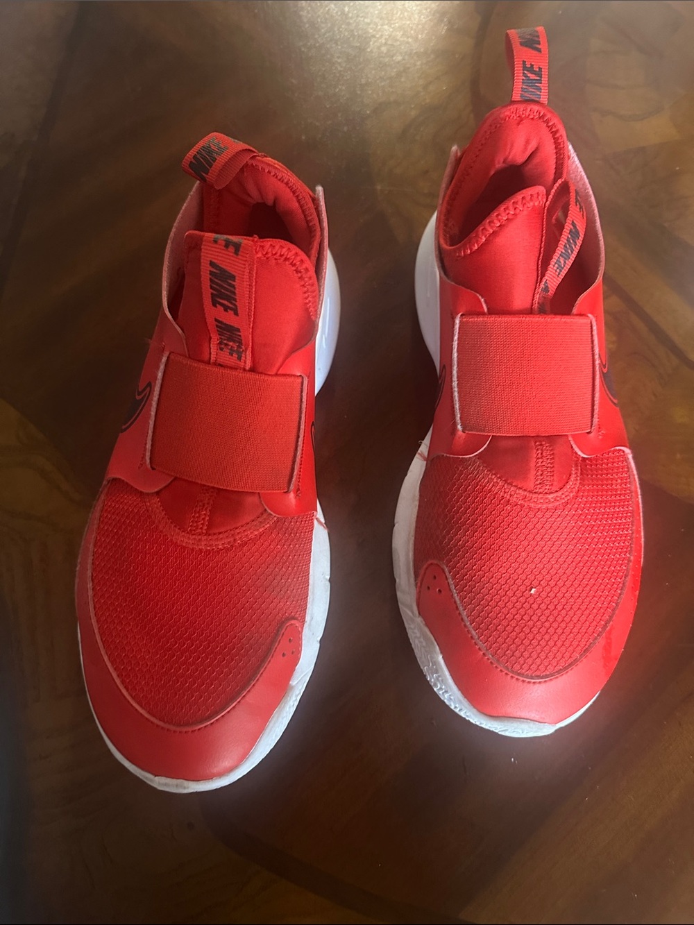 Nike Kids Red Slip-On Athletic Sneakers with Strap